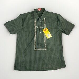 Barong Lumban Mens Short Sleeve Linen Shirt Size XL Embroidered Button Up